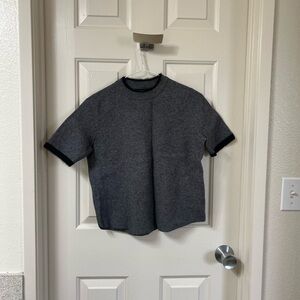 Zara Charcoal Short Sleeve Tee with Black Trim